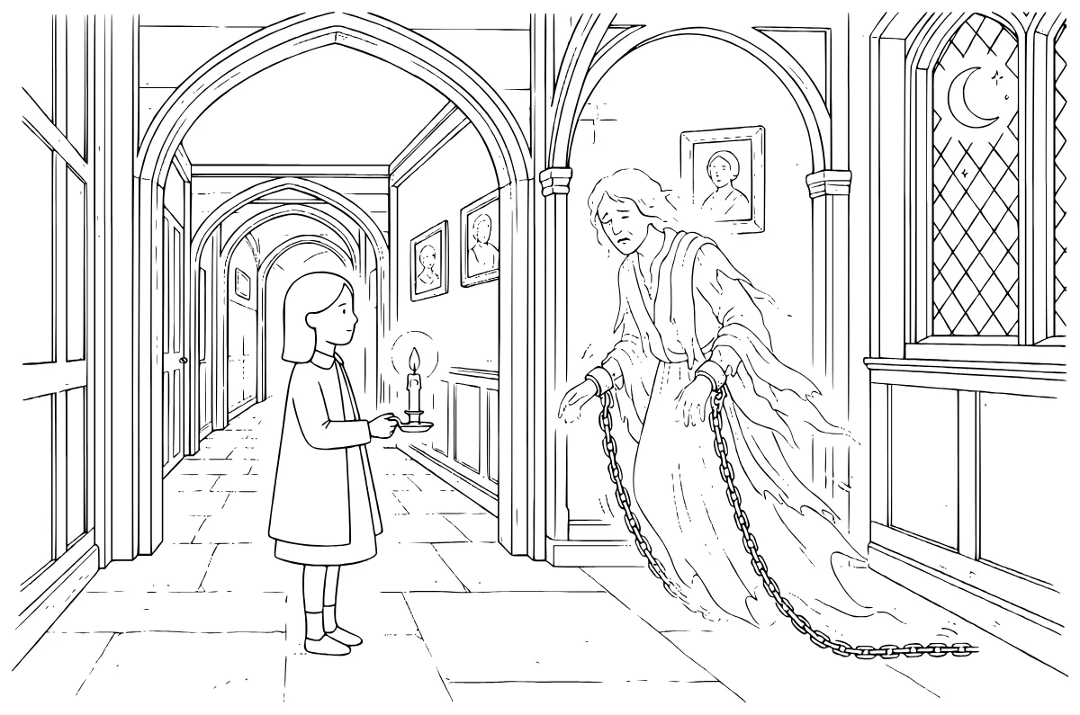 Illustration for the text: The Canterville Ghost