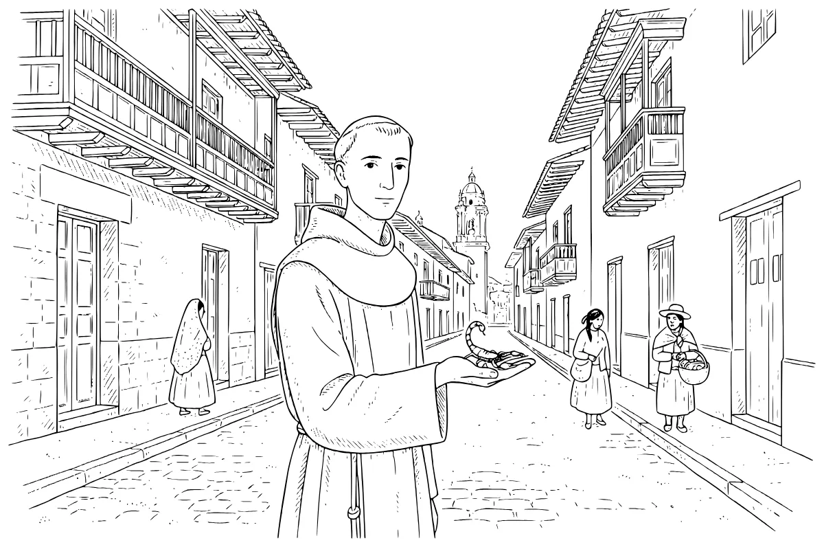 Ilustración del texto: El alacrán de fray Gómez